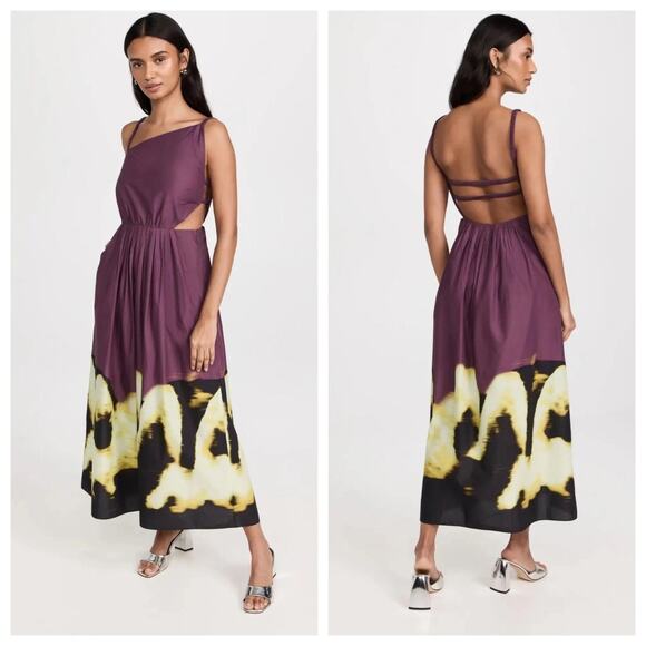 Jonathan Simkhai Dresses & Skirts - Jonathan Simkhai Purple and Yellow Tie-Dye Midi Dress
